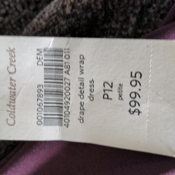 Nwt Coldwater Creek Fall Ruched Dress  12 P - Picture 4 of 4